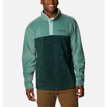 Columbia Steens Mountain Half Snap Fleece, Pullover Verdes Turquesa Claro Para Hombre | 921680-ZRJ